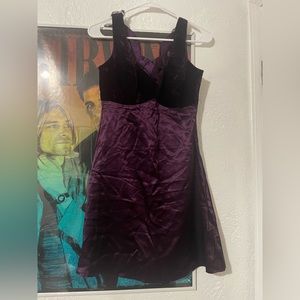 Dark purple velvet mini dress